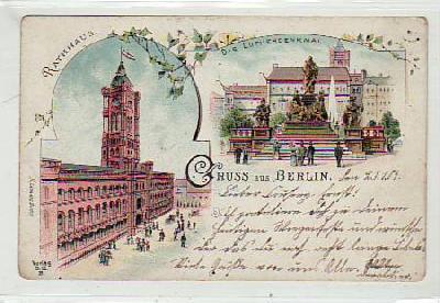 Berlin Mitte Rathaus und Lutherdenkmal 1904
