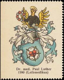 Wappen Dr. med. Paul Luther 1590 Leibmedikus