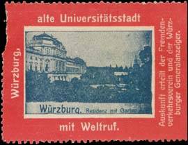 Würzburg Residenz mit Garten