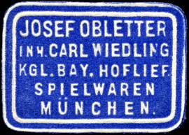 Spielwaren Josef Obletter, Inhaber: Carl Wiedling - München