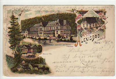 Alexisbad Harz Litho Bahnpost Gernrode-Hasselfeld 1901