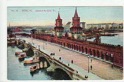 Berlin Friedrichshain Oberbaumbrücke Bahnhof ca 1910