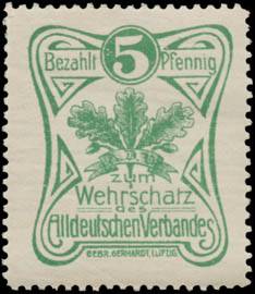 5 Pfennig zum Wehrschatz des Alldeutschen Verbandes