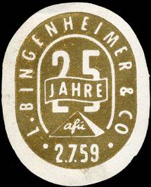 25 Jahre L. Bingenheimer & Co.