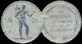 Reklamemarke Silberne Medaille der Stadt Düsseldorf