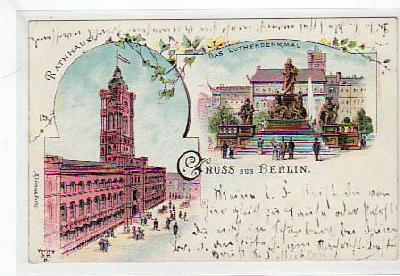 Berlin Mitte Rathaus und Lutherdenkmal 1900