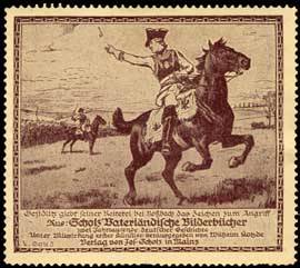 Seydlitz giebt seiner Reiterei bei Roßbach das Zeichen zum Angriff
