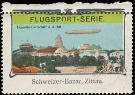 Zeppelin-Luftschiff über der IBA Leipzig