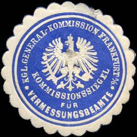 Königliche General - Kommission Frankfurt an der Oder - Kommissionssiegel für Vermessungsbeamte