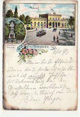 Dessau Bahnhof Litho 1898