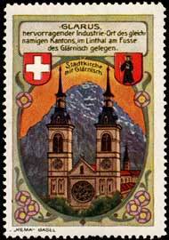 Stadtkirche mit Glärnisch - Glarus