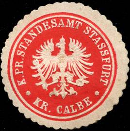 Königlich Preussische Standesamt Stassfurt - Kreis Calbe