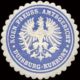 Koeniglich Preussische Amtsgericht - Duisburg - Ruhrort