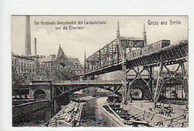 Berlin Kreuzberg Hochbahn Landwehrkanal ca 1910
