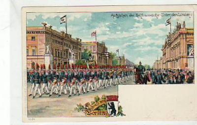 Berlin Mitte Unter den Linden Militär Parade 1904