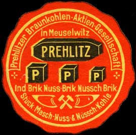 Prehlitzer Braunkohlen - Aktien - Gesellschaft in Meuselwitz