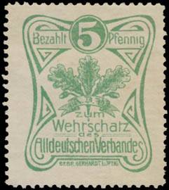 5 Pfennig zum Wehrschatz des Alldeutschen Verbandes