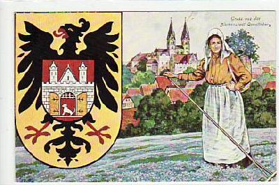 Quedlinburg Harz Künstlerkarte ca 1925