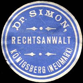Dr. Simon - Rechtsanwalt - Königsberg (Neumark)