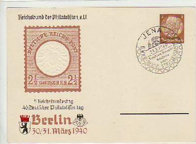 Berlin Philatelisten Jena Privat-Ganzsache 1940