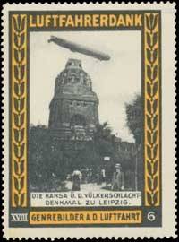 Die Hansa über dem Völkerschlachtdenkmal zu Leipzig