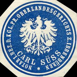 Carl Süss Notar im Bezirk des Königlich Preussischen Oberlandesgerichts zu Ibbenbüren