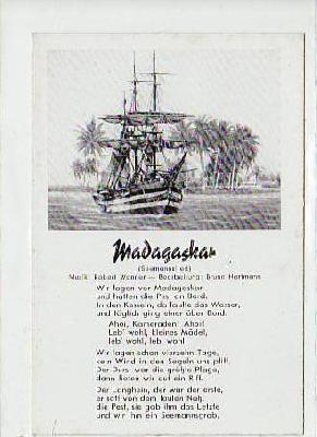 Deutsch-Ost-Afrika Kolonien , Madagaskar Liederkarte