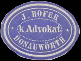J. Hofer k. Advokat