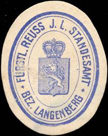 Fürstlich Reuss J. L. Standesamt Bezirk Langenberg