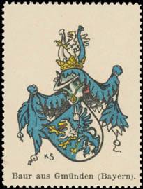 Baur aus Gmünden (Bayern) Wappen