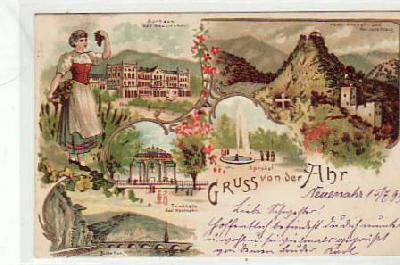 Ahr Bad Neuenahr Litho Ansichtskarte 1899