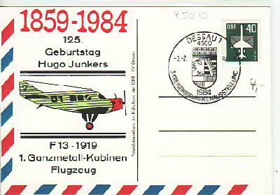 Dessau Anlaß AK Flugzueg Hugo Junkers