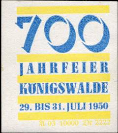 700 Jahrfeier Königswalde