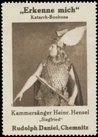 Kammersänger Heinrich Hensel in Siegfried (Richard Wagner)