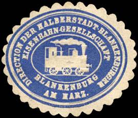 Direction der Halberstadt - Blankenburger Eisenbahn - Gesellschaft - Blankenburg am Harz