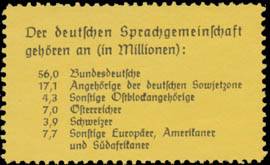 Der deutschen Sprachgemeinschaft gehören an: 56 Millionen Bundesdeutsche