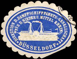 Direction der Dampfschifffahrts - Gesellschaft für den Nieder und Mittel Rhein - Düsseldorf