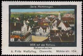 Blick auf das Rathaus von Memmingen