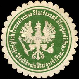 Königlich Preussisches Standesamt Stargard in Pommern - Stadtkreis Stargard
