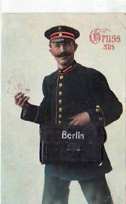 Berlin Mitte Leporello 10 kleine Bilder Postbote ca 1915