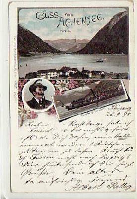 Achensee Tirol Österreich Pertisau Litho 1898