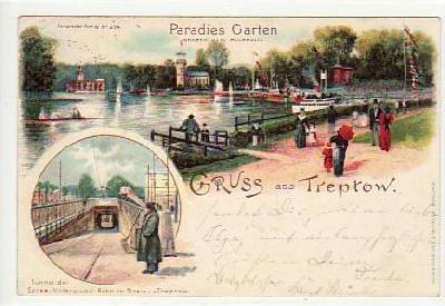 Berlin Treptow Paradies-Garten Litho 1901