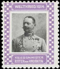 Kriegsminister Ritter von Krobatin