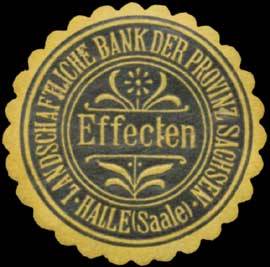 Effecten Landwirtschaftliche Bank der Provinz Sachsen