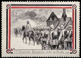Deutsche Infanterie rückt in Bialla ein