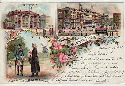 Berlin Mitte Geschäftshaus Heinrich Jordan Litho 1898