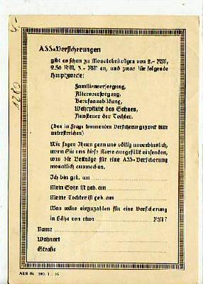 Bernau ASS-Versicherungen 1938