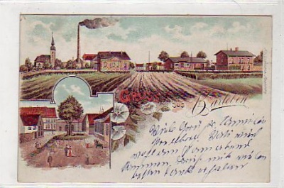Barleben bei Magdeburg Bahnhof Eisenbahn Litho ca 1900
