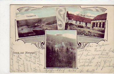 Morungen bei Sangerhausen ,Schloss und Gasthaus 1907