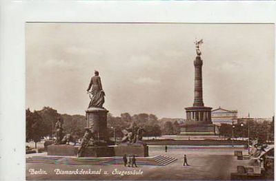 Berlin Tiergarten Bismarckdenkmal und Siegessäule ca 1930